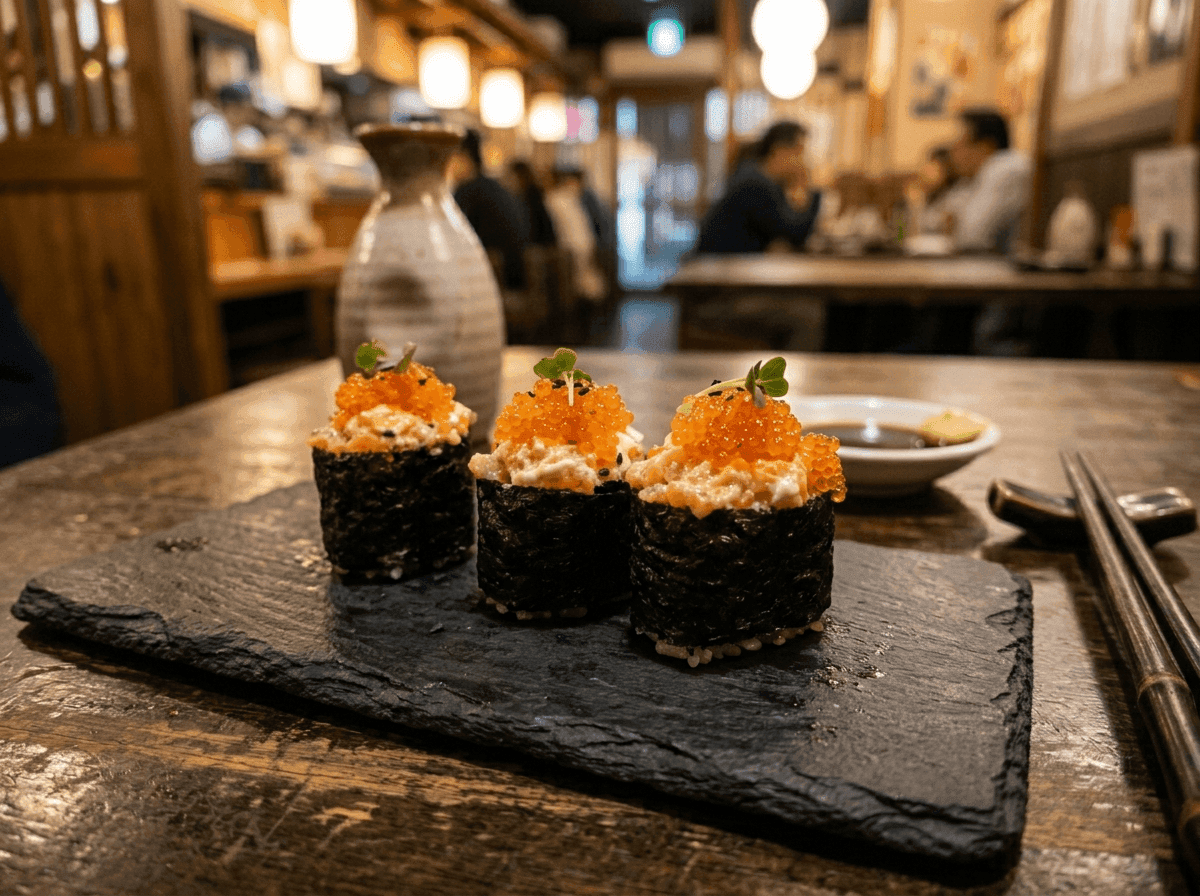 Gunkan salmone tobiko