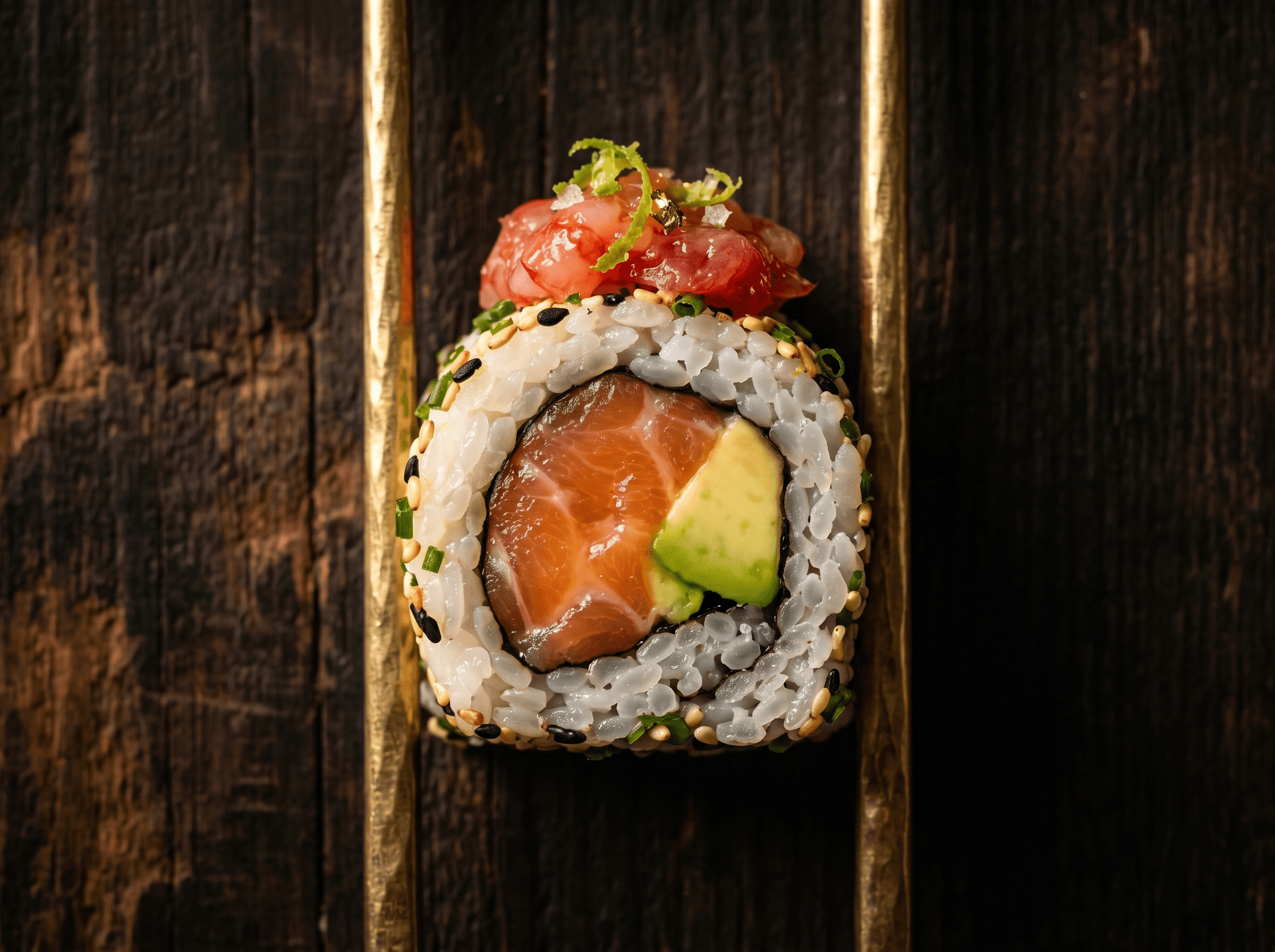 Uramaki mazara gamberi rossi