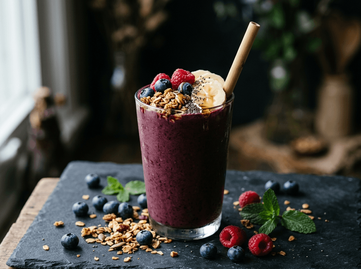 Açaí smoothie con topping di granola