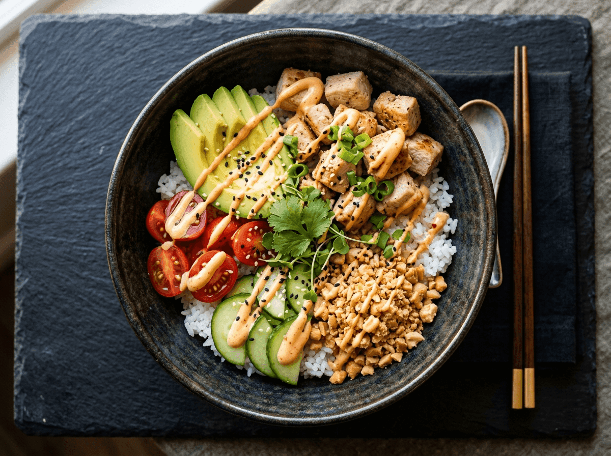 Poke chicken bowl