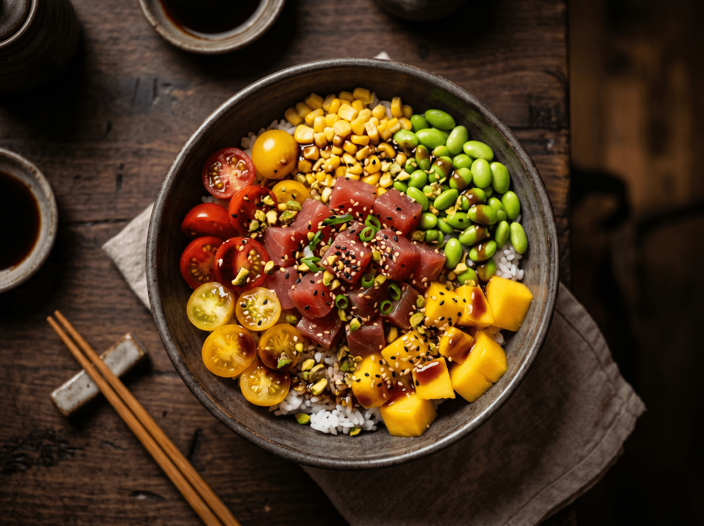 Poke tuna bowl con tonno e mango