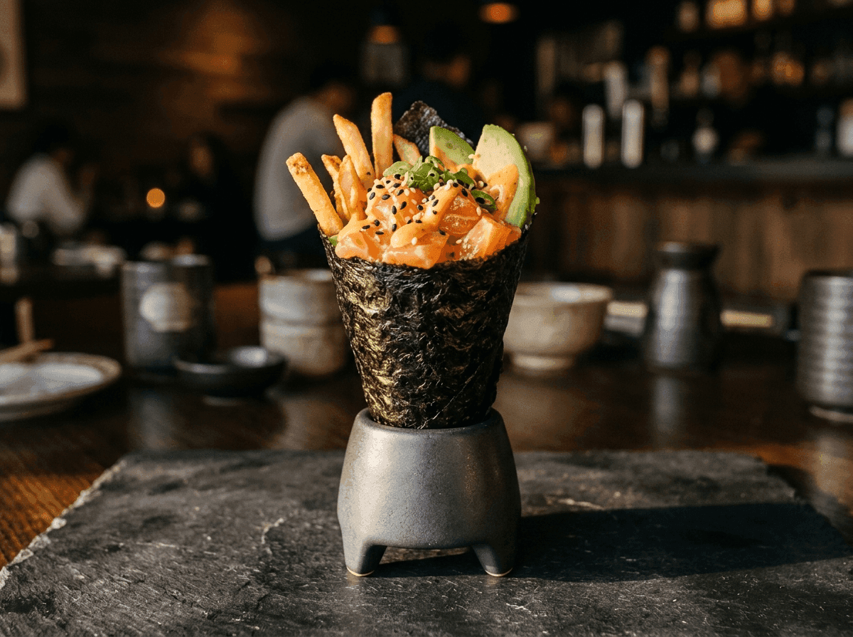Temaki salmone spicy