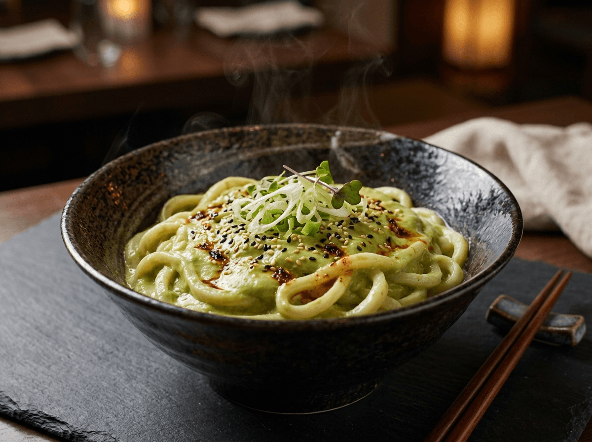 Udon crema avocado